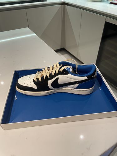 Air Jordan 1 Retro Low x Fragment Design x Travis Scott x ‘Sail Black Military Blue’ photo review
