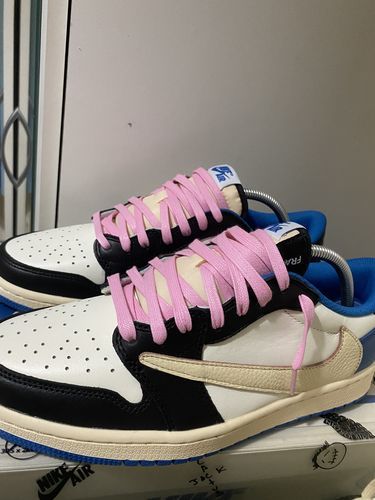 Air Jordan 1 Retro Low x Fragment Design x Travis Scott x ‘Sail Black Military Blue’ photo review