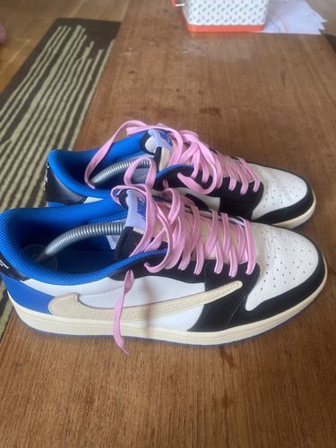 Air Jordan 1 Retro Low x Fragment Design x Travis Scott x ‘Sail Black Military Blue’ photo review