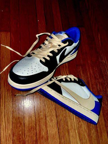 Air Jordan 1 Retro Low x Fragment Design x Travis Scott x ‘Sail Black Military Blue’ photo review