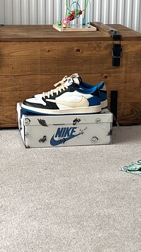 Air Jordan 1 Retro Low x Fragment Design x Travis Scott x ‘Sail Black Military Blue’ photo review
