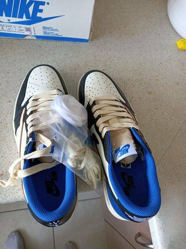 Air Jordan 1 Retro Low x Fragment Design x Travis Scott x ‘Sail Black Military Blue’ photo review