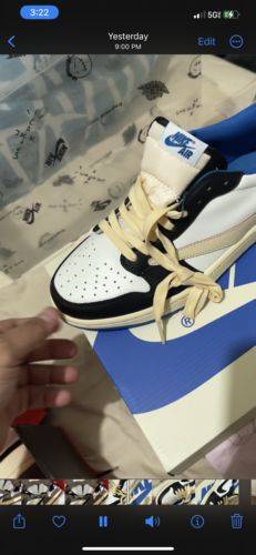 Air Jordan 1 Retro Low x Fragment Design x Travis Scott x ‘Sail Black Military Blue’ photo review